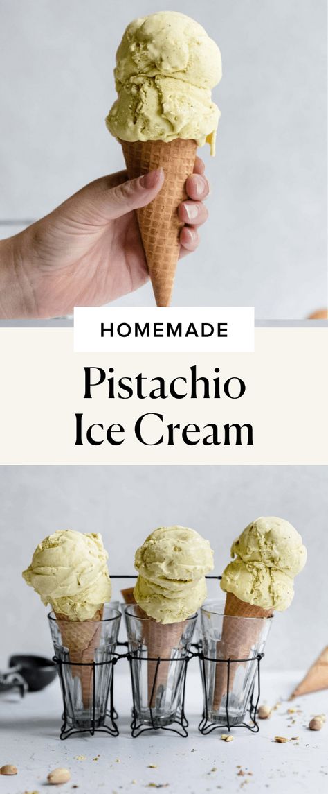 Homemade Pistachio Ice Cream, Ice Cream Recipes Machine, Pistachio Gelato, Broma Bakery, Ice Cream Maker Recipes, Healthy Food Menu, Healthy Food Guide, Pistachio Ice Cream, Healthy Food Facts