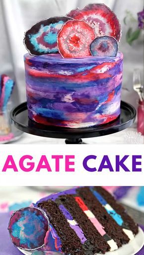 Agate Cake, Edible Candy, Geode Cake, Cake Video, Show Piece, Agate Slices, Dessert Party, Cake Decorating Videos, Crazy Cakes