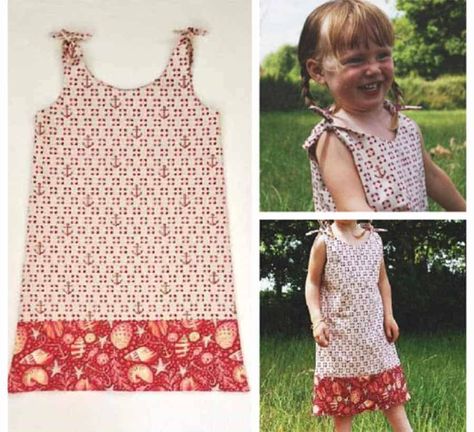 Simple Sundress Pattern, Girls Sewing Patterns Free, Simple Sundress, Girls Dress Pattern Free, Peasant Dress Patterns, Sundress Sewing Patterns, Girls Sewing Patterns, Sew A Dress, Shirred Fabric