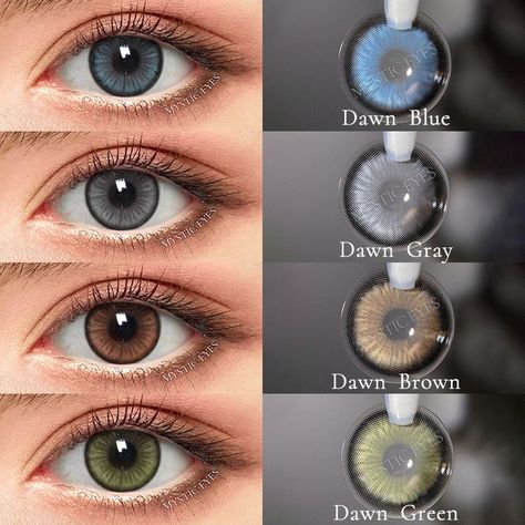 Colour With Name, Nude Eye Makeup, Prescription Contact Lenses, Natural Contact Lenses, Eye Lens Colour, Glasses For Face Shape, Eye Color Chart, Air Optix, Pokemon Bead