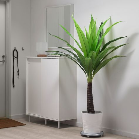 FEJKA Artificial potted plant, indoor/outdoor palm, Diameter of plant pot: 9 ½" - IKEA Ikea Fake Plants, Yucca Plant, Fake Plants Decor, Plant Indoor, Artificial Potted Plants, Floor Plants, Palm Plant, Easy Care Plants, Garden Landscape