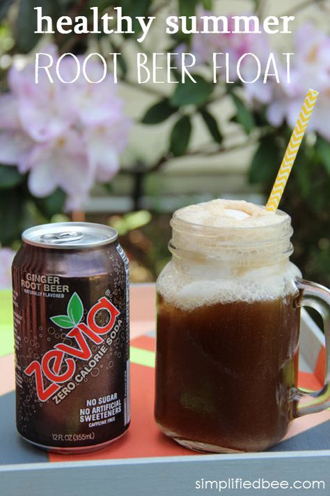 healthy root beer float // Simplified Bee Beer Float, Family Meal Planning, Root Beer Float, Healthy Summer, July Party, Root Beer, I Love Food, Stevia, Healthy Drinks