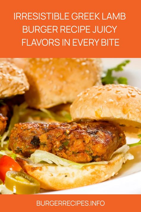 Irresistible Greek lamb burger on a sesame bun with lettuce and pickles. Lamb Burger Recipe, Turkey Burger Sliders, Lamb Burger Recipes, Lamb Burger, Greek Lamb, Beet Burger, Homemade Greek Yogurt, Teriyaki Sauce Recipe, Sauce For Salmon