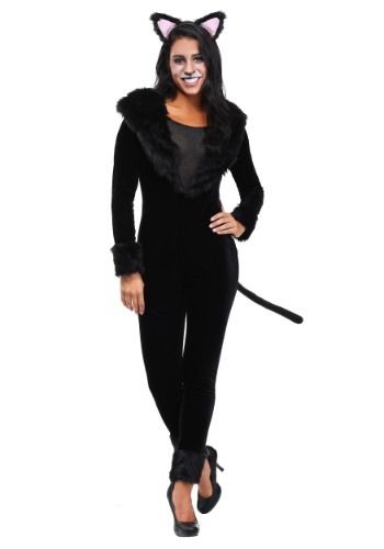 Sly Cat Women's Costume#Cat, #Sly, #Costume Kitty Costume Women, Mime Halloween Costume, Easy Costumes Women, Kitty Costume, Easy College Halloween Costumes, Creative Costume, Black Cat Costumes, Halloween Creative, Female Cat