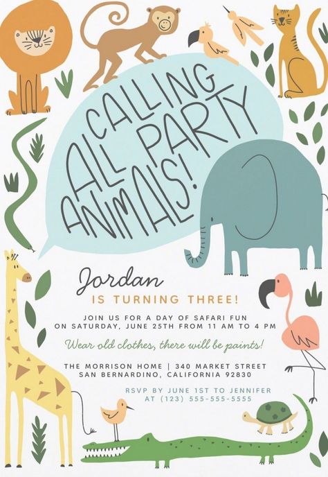 Soccer Showdown: Kids Soccer Birthday Party Invitations Safari Jungle Birthday Party, Calling All Party Animals, Party Animals Birthday, Safari Birthday Invitation, Animal Themed Birthday Party, Soccer Birthday Party, Zoo Birthday Party, Animal Theme Birthday, Animals Birthday Party