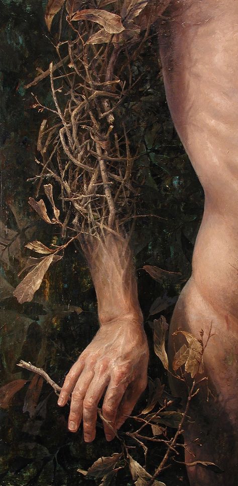 "Build" - Keith Perelli {contemporary figurative art male surreal man painting} Keith Perelli, 다크 판타지, Arte Inspo, Ethereal Art, Classical Art, The Grass, Green Man, Art Plastique, Tag Art