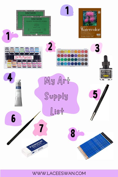 Art Supplies For Beginners, Art Supplies List, Watercolor Supplies, Watercolor Pans, Beginner Art, Bright Paintings, World Of Art, Arches Paper, Art Supply