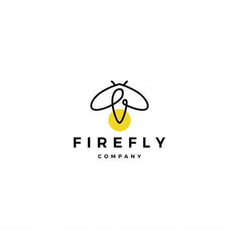 Firefly logo vector icon illustration de... | Premium Vector #Freepik #vector #background #logo #design #icon Firefly Logo Design, Firefly Illustration, Firefly Design, Firefly Logo, Cow Logo, Holographic Background, Page Layout Design, Minimalist Luxury, Vector Icons Illustration