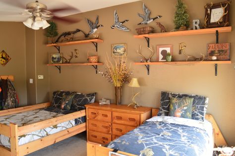 Rustic Hunt Theme Boys Room Little Boys Room Paint Ideas, Hunting Theme Room, Boys Room Paint Ideas, Hunting Bedroom, Room Paint Ideas, Boy Room Paint, Hunting Themes, Boys Bedroom Makeover