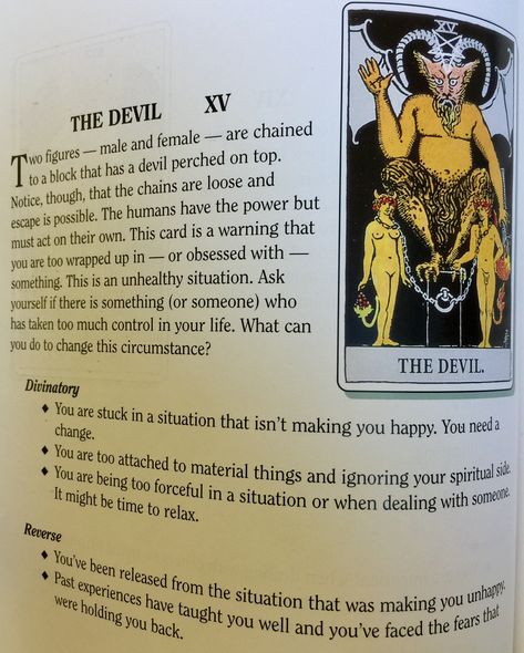 The Devil Tarot Meaning, Tarot Secrets, Laptop Notes, Morning Tarot, Tarot Cards Meaning, Tarot Card Meanings Cheat Sheets, The Devil Tarot, Witchcraft Symbols, Rider Waite Tarot Cards