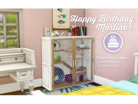 Martinessimblr Bday 2017 - The Sims 4 Download - SimsFinds.com Mods Sims 4, Sims Pets, Chinchilla Cage, Die Sims 4, The Sims 4 Packs, Sims 4 Game Mods, Sims 4 Expansions, Sims Games, Sims 4 Mm