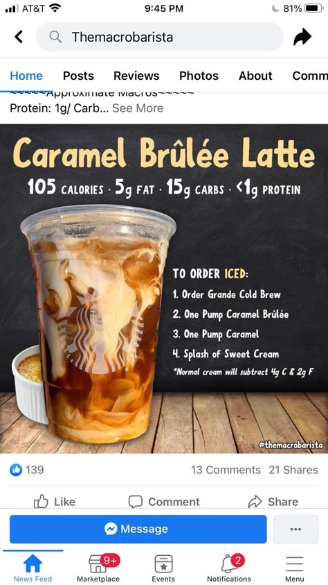 Low Cal Hot Chocolate, Carmel Brulee Latte Recipe, Caramel Cold Brew Starbucks Order, Low Calorie Caramel Macchiato Starbucks, Carmel Brûlée Latte Starbucks, Low Calorie Caramel Iced Coffee, Caramel Brulee, Low Calorie Starbucks Drinks, Caramel Brulee Latte