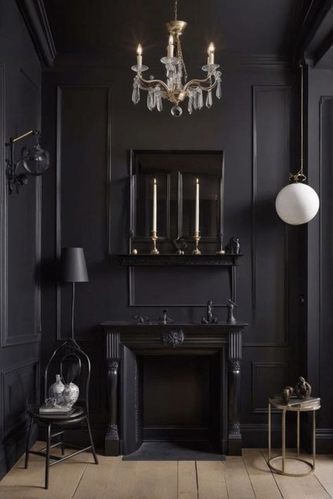 Dark Home Decor Ideas, Dark And Moody Living Room, Moody Living Room, Art Deco Living, Western Gothic, Art Deco Living Room, Deco Living Room, Dark Living Rooms, Deco Living