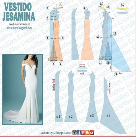 Formal Dress Patterns Free, Sewing Pattern Clothes, Mermaid Skirt Pattern, Mermaid Dress Pattern, Bridal Sewing Patterns, Wedding Dress Sewing, Pola Blus, Wedding Dress Sewing Patterns, Butterick Dress Patterns