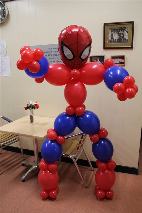 Lifesize Spiderman Model by Tinks Faces & Balloons www.tinksfaces.co.uk Spiderman Balloon, Superhero Birthday Party Ideas, Superhero Balloons, Spiderman Theme Party, Spiderman Birthday Party Decorations, Spiderman Decorations, Spiderman Theme, Spiderman Birthday Party, Spiderman Party