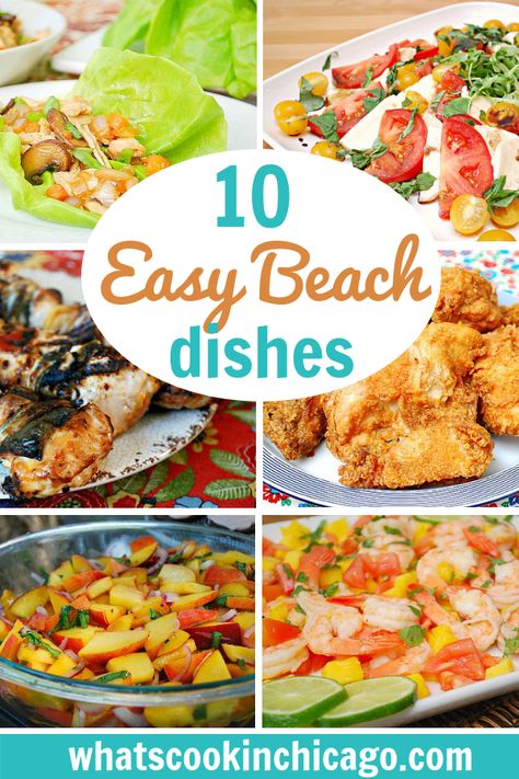 Round Up: Beach Eats! #healthy #desserts #beacheats #recipes #picnic Summer Beach Recipes, Beach Meal Ideas, Day At The Beach Food Ideas, Beach Dinner Recipes, Food For The Beach, Beach Lunch Ideas, Beach Picnic Food, Coastal Picnic, Beach Theme Food