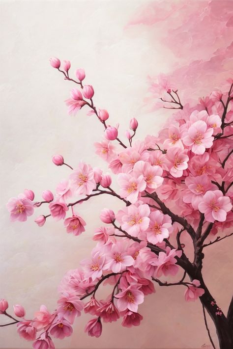 Cherry Blossom Art Paintings, Cherry Blossom Images, Japanese Cherry Tree, Cherry Blossom Flower, Personal Connection, Tree Mural, Beauty In Nature, Cherry Blossom Print, Cherry Blossom Art