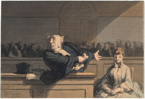 In an afterword to The Journalist and the Murderer (1990), I wrote about Jeffrey Masson’s lawsuit, taking a very high tone. I put myself above the fray; I looked at things from a glacial distance. My aim wasn’t to persuade anyone of my innocence. It was to show off what a good writer I was. Reading the piece now, I am full of admiration for its irony and detachment—and appalled by the stupidity of the approach. Courtroom Sketch, Lawyer Humor, Honore Daumier, Vintage Drawing, National Gallery Of Art, Vintage Painting, Art Reproductions, Photographic Prints, Defense