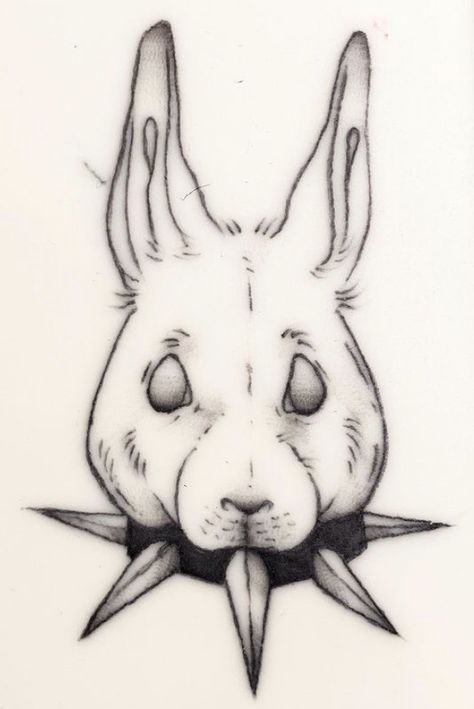 Henna Ink, Bunny Tattoo, Goth Tattoo, Bunny Tattoos, Rabbit Tattoos, Chicano Drawings, Draw Ideas, Creepy Tattoos, Bunny Drawing