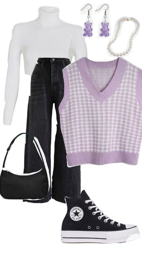 Purple Fall Outfit, Purple Outfit Ideas Casual, Olivia Rodrigo Outfits Concert Ideas, Olivia Rodrigo Outfits, Outfits Purple, Purple Outfit, Outfit References, Guts Tour, Concert Fit