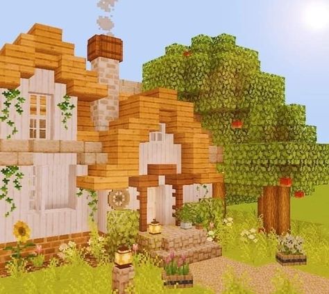 Lesbian Cottage, Roblox Islands, Pretty Minecraft, Wallpaper Cottage, Aesthetic Minecraft Builds, Houses Blueprints, Minecraft Addons, Cool Things To Build, Cottagecore Minecraft