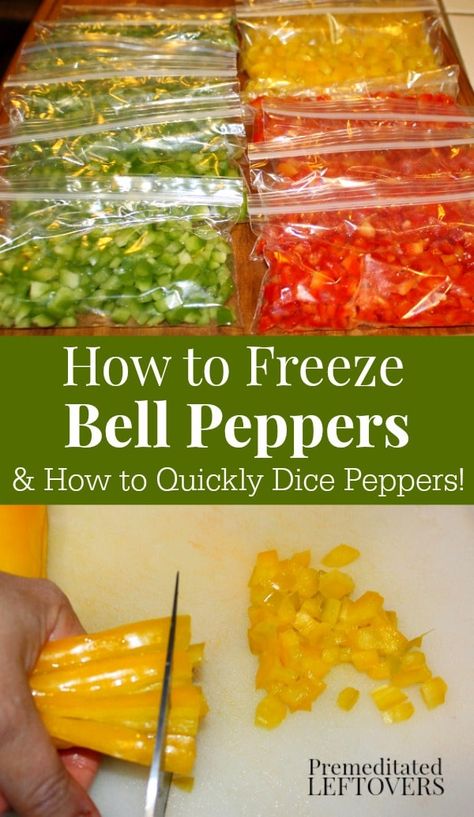 Freeze Bell Peppers, Freeze Peppers, Freezing Food Guide, Freezing Bell Peppers, Freezing Peppers, Freezing Vegetables, Freezer Meal Prep, Frozen Veggies, Food Saver