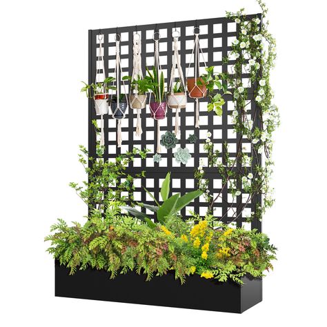 PRICES MAY VARY. 🌿Versatile Design: This metal planter with a trellis serves multiple purposes, making it the ideal choice for your garden. Use it as a beautiful flower stand or as an outdoor privacy screen. 🌿Unmatched Durability: Crafted from sturdy metal materials, this planter box outperforms traditional wooden alternatives. It boasts exceptional durability, weather resistance, and corrosion resistance, ensuring it stands the test of time. 🌿Enhanced Weather Resistance: Thanks to its metal Raised Garden Bed With Trellis, Garden Bed With Trellis, Outdoor Raised Garden Beds, Planter Box With Trellis, Trellis Garden, Metal Garden Beds, Outdoor Planter Boxes, Planter Trellis, Vertical Wall Planters