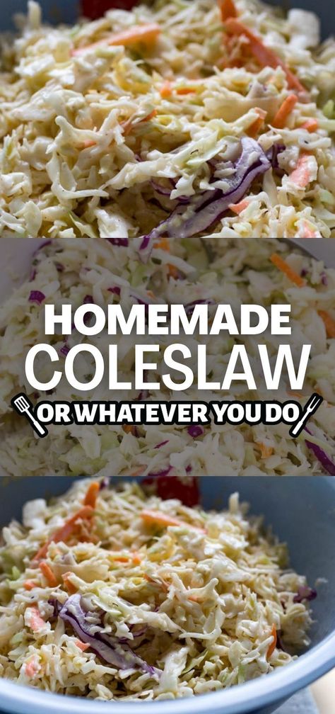 Better Than KFC Coleslaw recipe - Or Whatever You Do Diy Coleslaw, Pulled Pork Coleslaw Recipe, Homemade Coleslaw Recipe, Homemade Coleslaw Dressing, Creamy Coleslaw Dressing, Healthy Coleslaw Recipes, Coleslaw Dressing Recipe, Best Coleslaw Recipe, Kfc Coleslaw Recipe