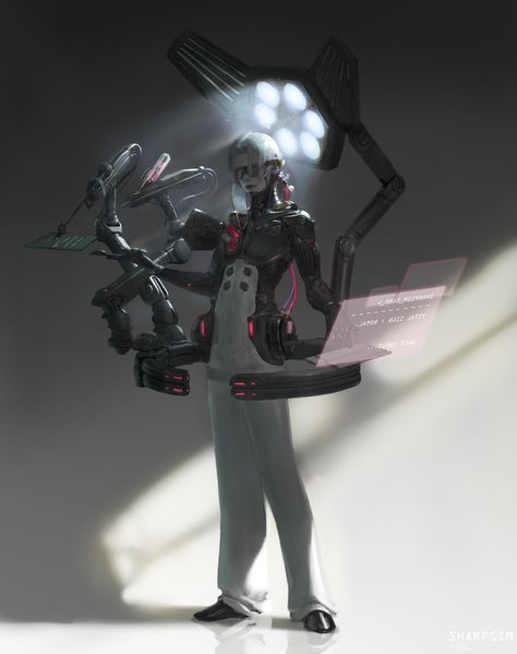 ArtStation - Doctor, Sharpsim (Ho seong Kwon) Marvel 2099, D20 Modern, Shadowrun Rpg, Cyberpunk Rpg, Fallout Art, Design Theory, Cyberpunk City, Spaceship Design, Cyberpunk Character