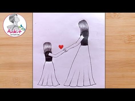 Celebrate the unique bond between Mother and Daughter by Drawing and capturing their love and connection through art. Mother And Daughter Drawing, Sketch For Beginners, Mothers Day Drawings, Drawing With Pencil, Doraemon Cartoon, Mother And Daughter, Pencil Sketch, Pencil Art, Just For Fun