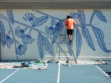 Bathroom Mural, Garden Mural, School Murals, Instagram Painting, Big Wall Art, Wall Murals Painted, Tape Art, Wall Art Wallpaper, Murals Street Art