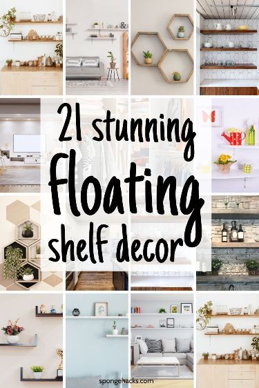 Check out these floating shelf decor you can do easily in your small home or apartment. Floating Shelves Around Doorway, Floating Wall Shelves Decor, Shelving Around Top Of Room, Decorating A Wall Shelf, Off Set Floating Shelves, Small Wall Shelves Decor, Floating Shelves End Of Hallway, 5 Floating Shelves Arrangement, Two Floating Shelves Bedroom