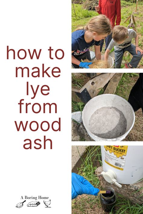 Making Soap From Wood Ash, Lye Water How To Make, Wood Ash Soap, How To Make Soap From Wood Ash, Make Lye From Ash, How To Make Lye Soap Homemade, Making Lye From Wood Ash, Things To Make Out Of Nature, Soda Ash How To Make