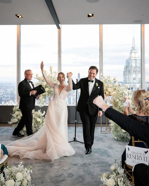 Celebrate a lavish wedding in the heart of Manhattan, surrounded by the breathtaking city skyline on the 60th floor of a magnificent skyscraper! Picture exchanging your vows in a stunning ballroom adorned with floor-to-ceiling windows offering panoramic views of the city, and exquisite floral arrangements that add a touch of romance to the ambiance. 🤍☁️ #luxuryweddings #nycwedding #nycweddingvenue #skyscraper #nycviews #nycweddingplanner #weddingplanner #overthemoon #rooftopwedding #weddingv... City View Wedding, Lavish Wedding, Nyc Wedding Venues, Rooftop Wedding, Nyc Wedding, Ceiling Windows, City Skyline, Ballroom, Luxury Wedding