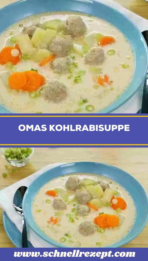 Kohlrabisuppe Rezept: Entdecke Omas traditionelle Suppe mit frischem Kohlrabi, Möhren, Frühlingszwiebeln und herzhaftem Rinderhackfleisch, verfeinert mit einer Prise Muskatnuss, Kreuzkümmel und Paprikapulver für den perfekten Geschmack. Ein echter Wohlfühlklassiker! One Pot