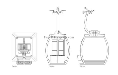 Cable Car - Free CAD Drawings Cable Car Drawing, Car Design Ideas, Minotti Furniture, Pool Houses Plans, House Plans Design, Floor Plans House, Automatic Sliding Doors, One Storey House, Swimming Pool House