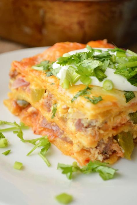 Enchilada Breakfast Casserole Recipe Breakfast Casserole Christmas Morning, Breakfast Casserole Christmas, Simple Breakfast Casserole, Breakfast Enchiladas Casserole, Christmas Morning Casserole, Egg Casseroles, Cheesy Enchiladas, Breakfast Enchiladas, Best Breakfast Casserole