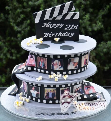 Movie Reel Cake, Cinema Cake, Theatre Cake, Hollywood Cake, Camera Cakes, Movie Cake, Film Cake, 9th Birthday Cake, Movie Cakes