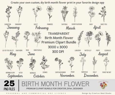 April Birth Month Tattoo, April Month Flower, Month Flowers Tattoos, Line Art Styles, Birth Flowers By Month, April Flower Tattoo, Birth Flower By Month, Olivia Tattoo, January Birth Flower Tattoo