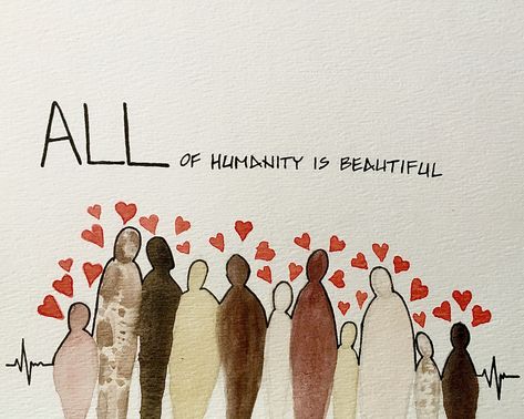 Everyone deserves respect. No one should be treated differently based off of appearance. We all human, worthy of love & life free of fear. #diversity #humanityrestored #watercolor #paintwithpurpose #notsoboringcreations_mrgnbland Respect Drawing Ideas, Respect Drawing, Respect Art, Generosity Quotes, Respect Images, Diversity Poster, Worthy Of Love, Large Mural, Poster Drawing