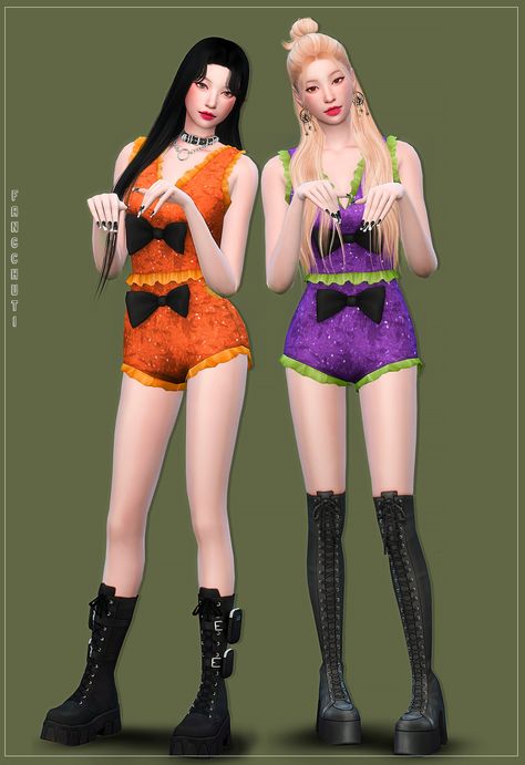 (fangchuti) Jennie-BornPink Outfits / Blackpink / **Early Access** Sims 1, Sims 2, Sims Cc, Halloween Outfits, Rock Music, The Sims, Full Body, Sims 4, Halloween