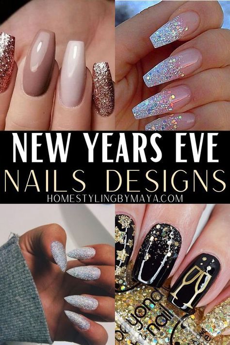 Cute Short Acrylic Nails New Years, New Year Gel Nail Designs, Nails For New Years 2023, New Years Eve Nails 2023, Christmas To New Years Nails, Nails For New Years 2022, New Years Eve Nails Glitter Sparkle, New Year’s Eve Nails 2023, New Year’s Eve Nails 2022