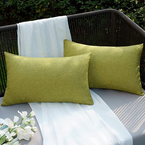 Amazon.com: EMEMA Outdoor Waterproof Grass Green Pillow Covers 12x20 Inch Rustic Decorative Throw Pillow Covers Cushion Case Rectangle for Patio Sofa Couch Home Bed Farmhouse Car Decor Set of 2 : Patio, Lawn & Garden Outside Cushions, Patio Couch, Green Pillow Covers, Outdoor Cushion Covers, Green Sofa, Green Pillows, Patio Sofa, Grass Green, Decorative Throw Pillow Covers