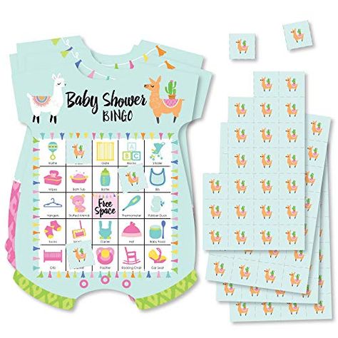 Picture Bingo, Easy Baby Shower Games, Llama Birthday, Mermaid Pictures, Simple Baby Shower, Baby Shower Bingo, Fiesta Baby Shower, Baby Shower Fun, Baby Shower Game