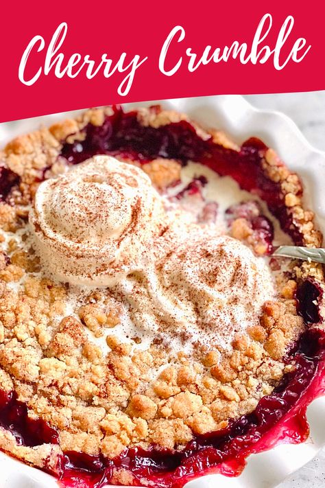 Cherry Crumble Pie, Cherry Pie Crumble, Cherry Crumb Pie, Morello Cherries, Crumble Recipes, Cherry Cobbler Recipe, Crisp Recipes, Crisp Topping, Cherry Crisp