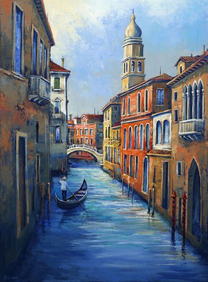 Venice Painting Acrylic, Canal Painting, Venice House, Venice City, Venice Painting, Italy Street, Venice Canals, Italy Painting, Acrylic Painting Flowers