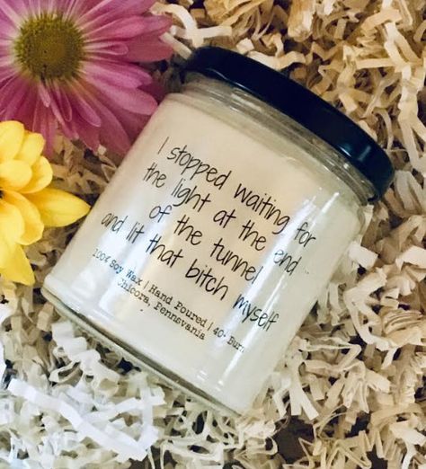 Light At The End Of The Tunnel 9 oz Soy Candle | BFF Gift | Motivational Candle | Lit That Bitch Myself | Funny Candle | Inspiration Candle Sets, Soya Mumu, Funny Candle, Gift Coworker, Diy Birthday Gifts For Friends, Gift For Coworker, Bff Gift, Funny Mom Gifts, Gift Girlfriend