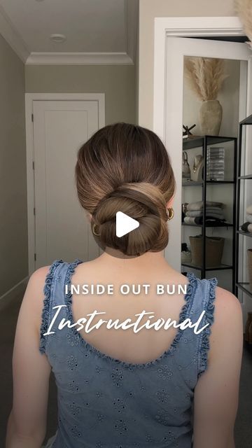 Nichole Ciotti on Instagram: "How to recreate my inside-out wrapped bun 🤍

Gather your hair into a ponytail and secure it with a scrunchie. Split the ponytail horizontally into two equal sections. Tilt your head slightly forward and spread out the hair to cover the scrunchie. Wrap a hair tie over the bun. Gently pull and stretch the bun to make it bigger. Gather the excess hair at the nape of your neck. Split the hair in half. Bring the two sections above the bun together and secure with a clear elastic making sure to leave an opening between the top of the bun and the elastic. Twist the opening one time. Place the bun through the opening and tuck in the ends. This is a great way to style fine hair if you want it to look fuller. File under chic low buns! ✨ 

#hair #hairtutorial #updo #hai Prom Hair Braids, Style Fine Hair, Hair Styles Bun, Scrunchie Bun, Diy Curls, Low Buns, Hair Hack, Twist Bun, Ponytail Bun