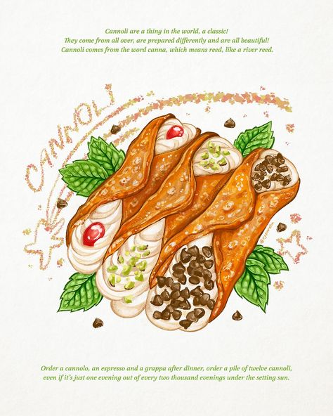 Happy National Pizza day foodie friends! I’m so excited to share that my Cannoli illustration is part of the upcoming Pizza Issue by @kitchentablemag. It’s for the “A word from the kitchen” series which dives deeper into different food-related words and their meanings. Cannoli was a super fun one to read about and draw 💫 Support their Crowdfundr for their 6th issue and snag your pizza-filled magazine plus meal kits, hot sauce, fine art prints (including my Cannoli illustration), and more. Ea... Sweets Drawing, National Pizza Day, Meal Kits, Pizza Day, Foodie Friends, Cannoli, Illustrations And Posters, Design Drawing, Hot Sauce