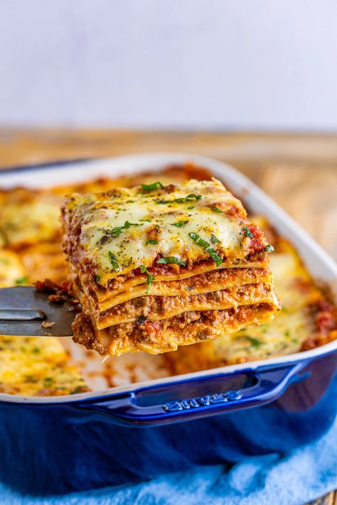 Homemade Lasagna - This Silly Girl's Kitchen Pizza Pasta Bake, Canning Whole Tomatoes, Sausage Dishes, Ground Italian Sausage, Homemade Lasagna, Dry Red Wine, Perfect Dinner, Freezer Meal, Cocktail Desserts